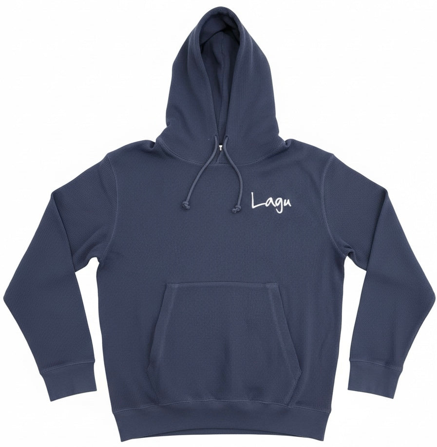 Lagu™️ Navy Blue WAFFLE KNIT HOODIE