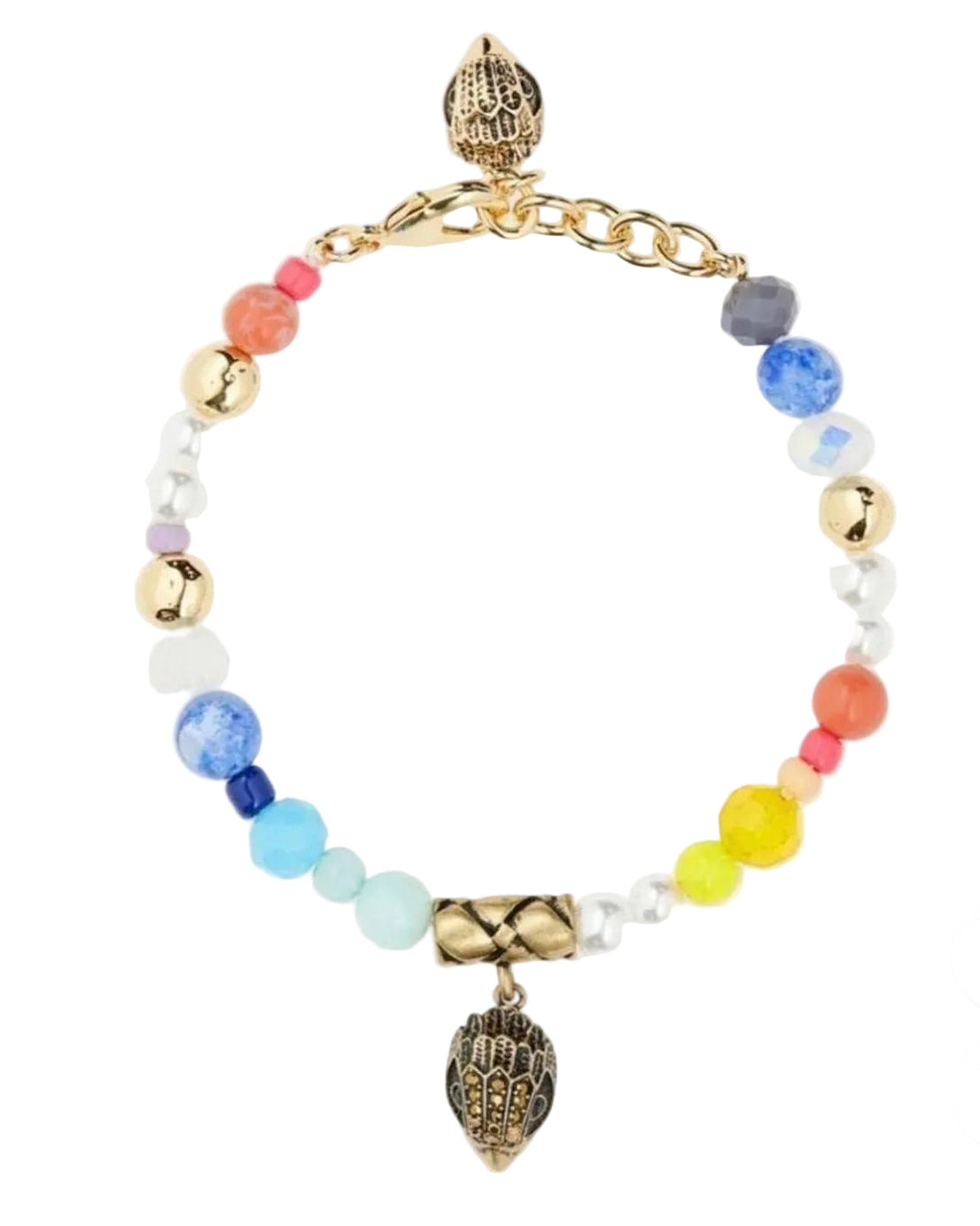 Kurt Geiger Multicolor Beaded Bracelet with Gold Charms