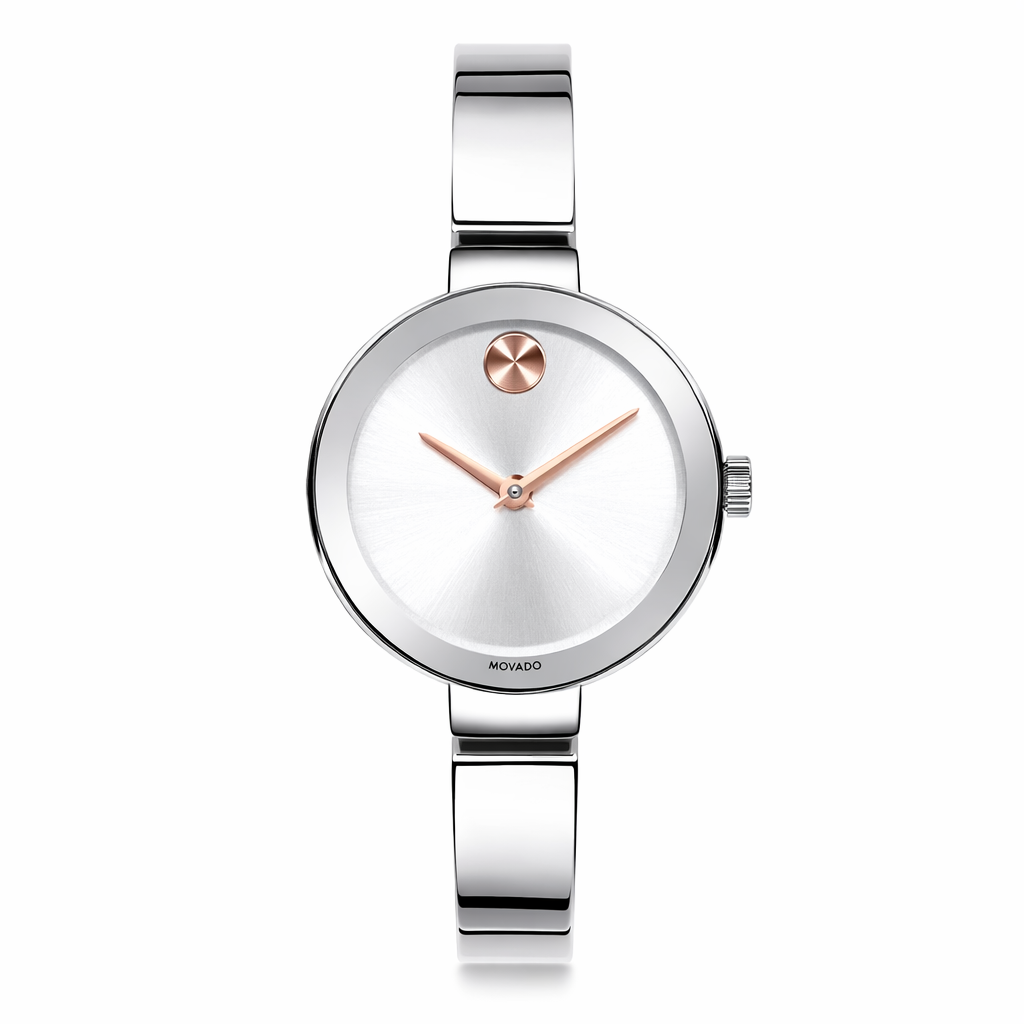 Movado Silver Stainless Steel Bracelet Women's Wristwatch