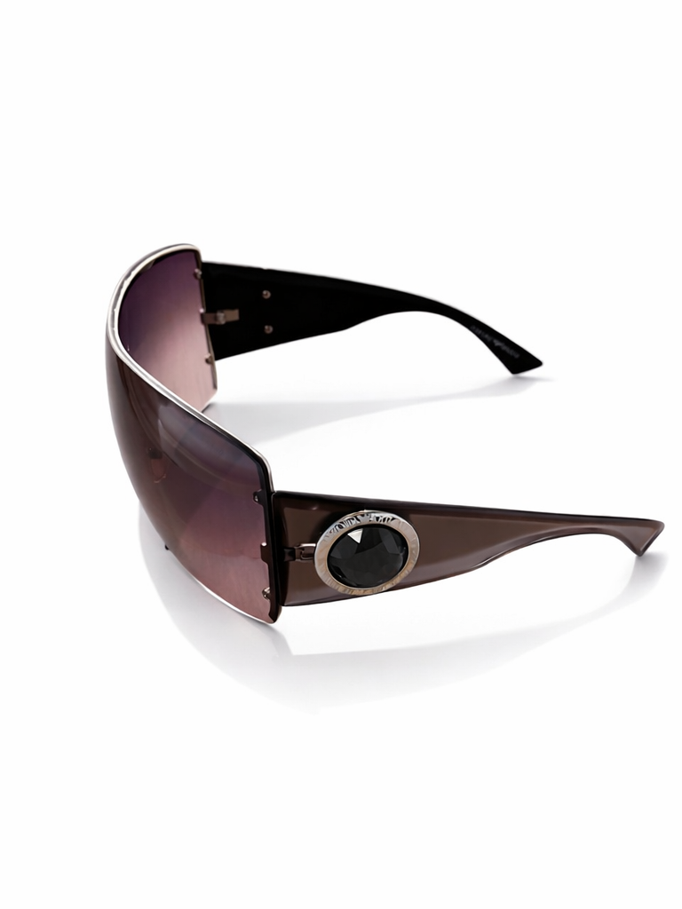 EMPORIO ARMANI VINTAGE SHIELD WRAPROUND SUNGLASSES