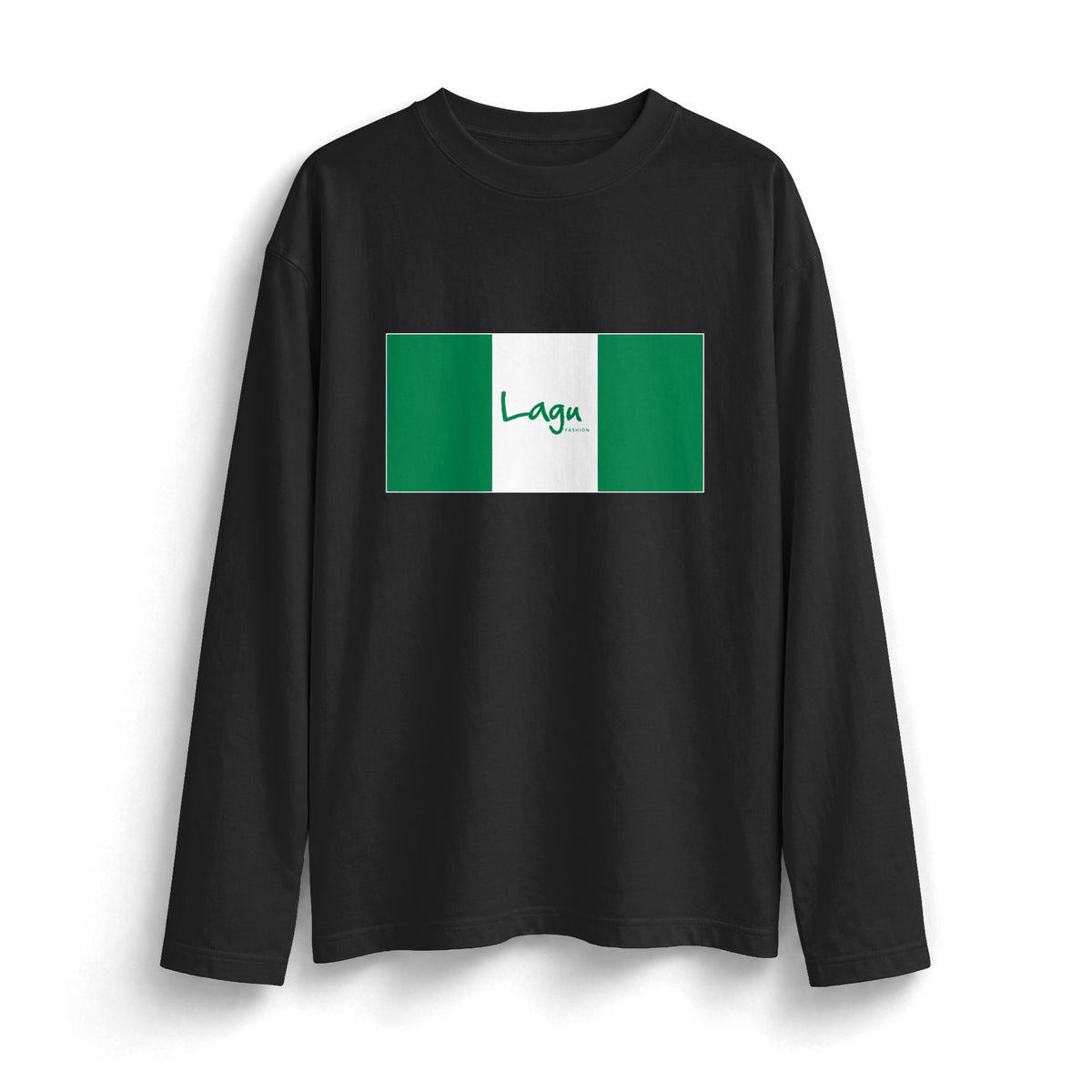 Lagu Fashion Oversized Long Sleeve Tee — Minimal Green Block Logo