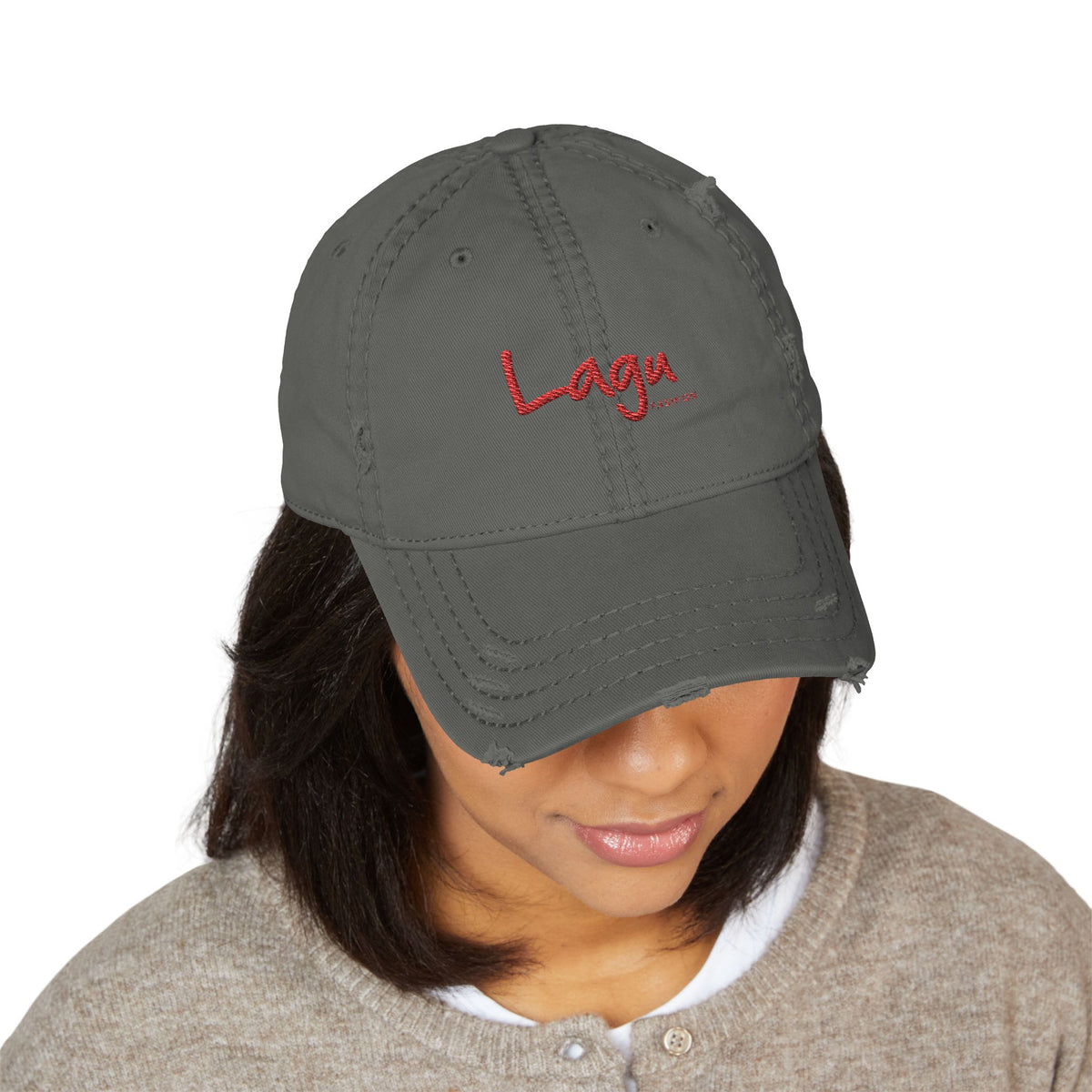 Lagu Distressed Embroidered Dad Hat — Vintage Casual Baseball Cap