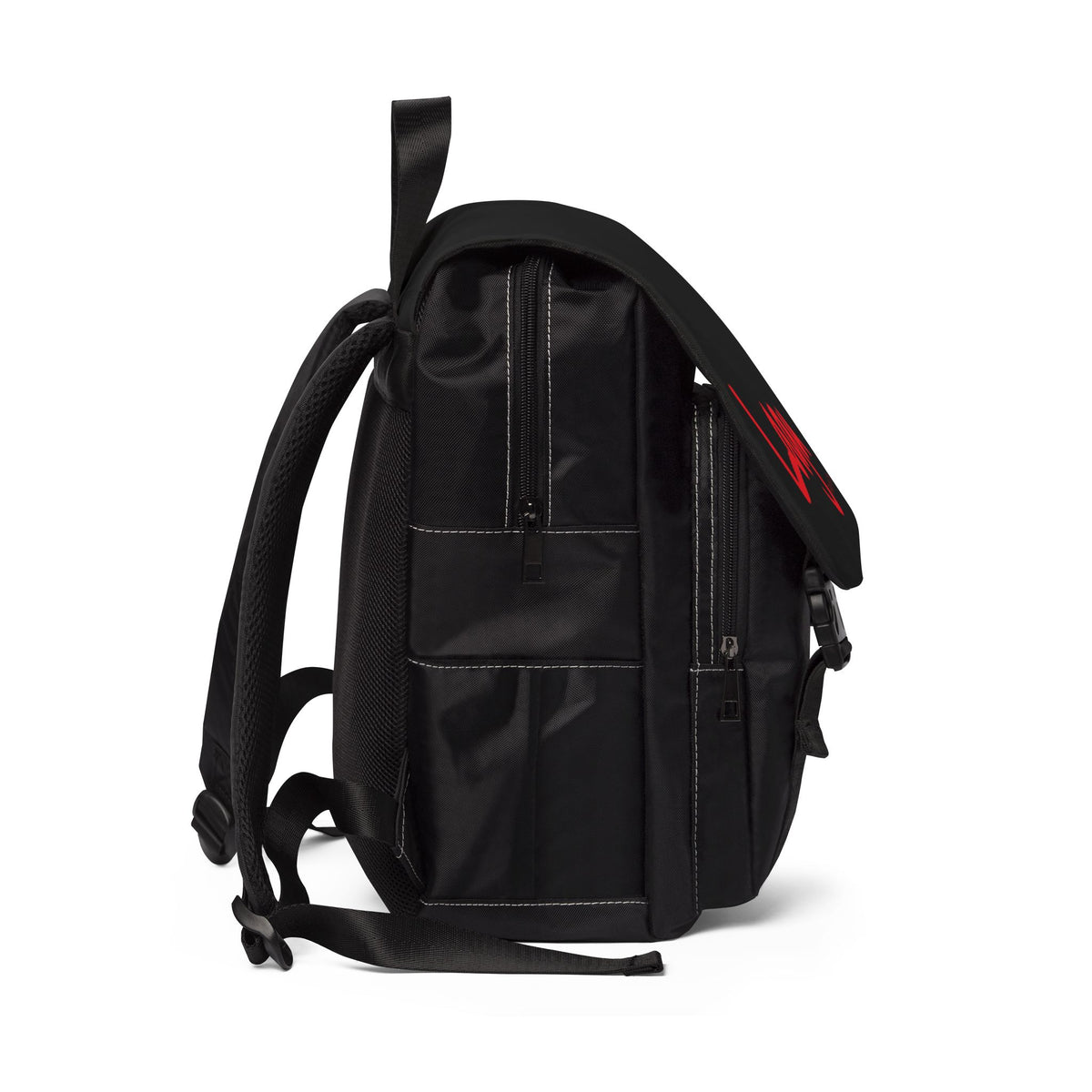 Lagu Fashion Casual Shoulder Backpack — White Flap Logo Daypack