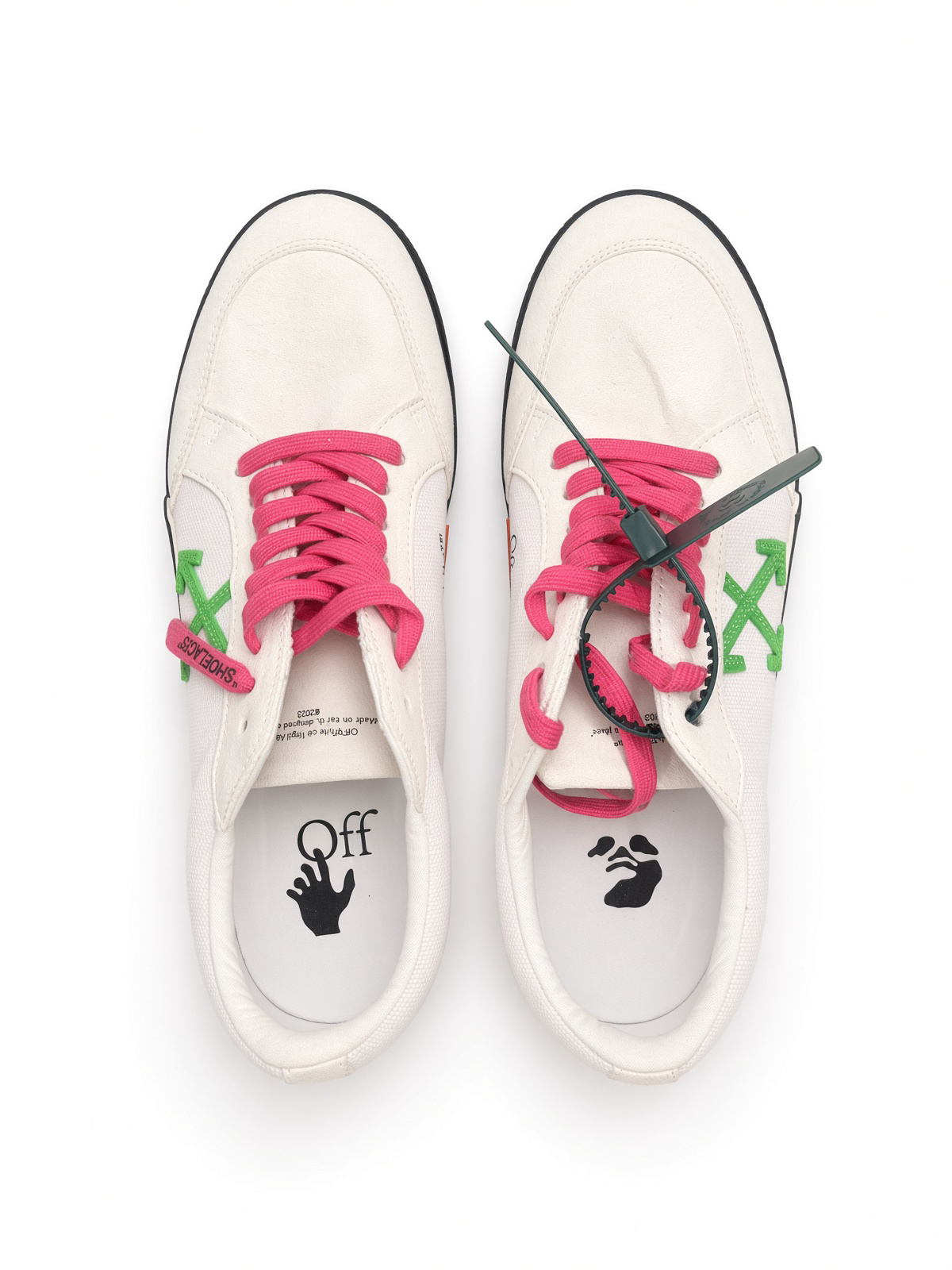Off-White Low Vulcanized Canvas — White / Pink Arrow with Box
