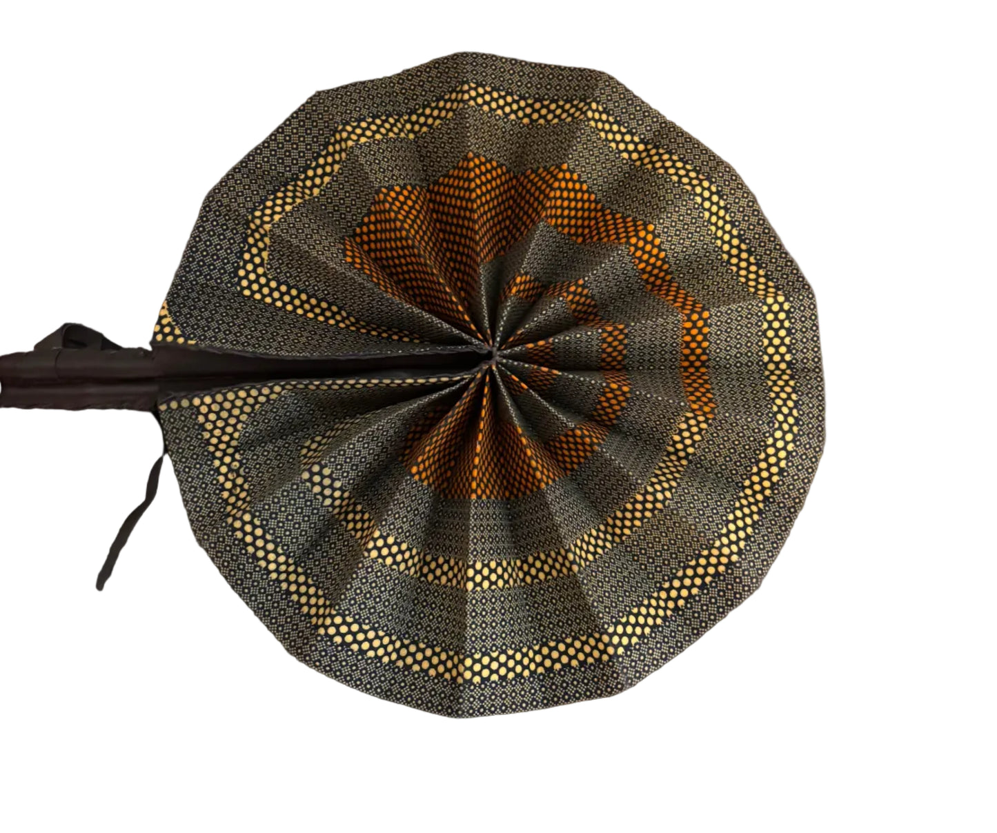 Handcrafted Leather Handle African vintage (Yoruba Tribe) Art Fan