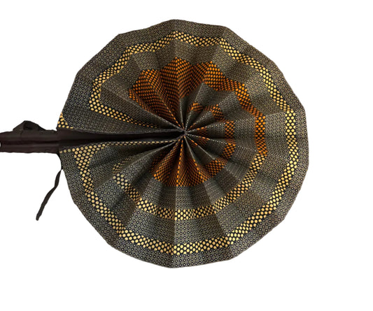 Handcrafted Leather Handle African vintage (Yoruba Tribe) Art Fan