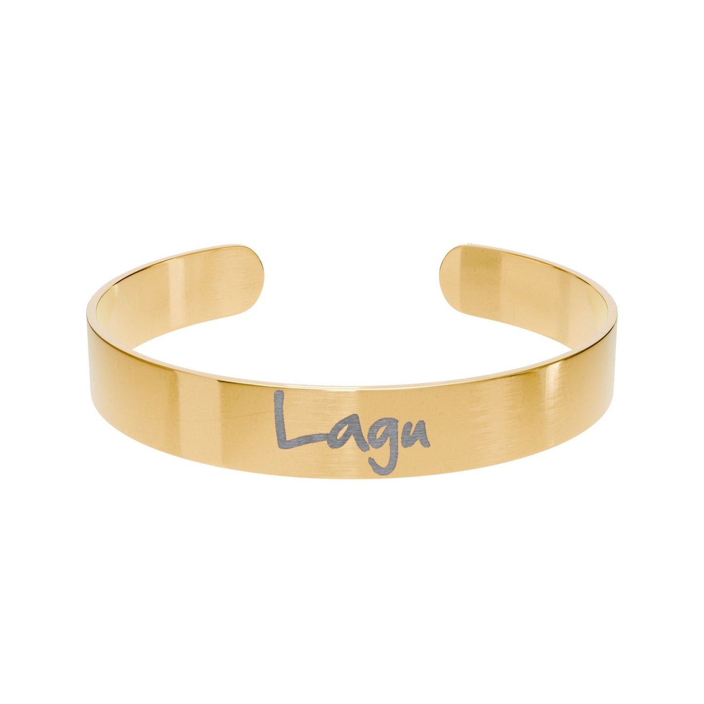 Personalized Engraved Gold Cuff Bracelet — Custom Name or Message