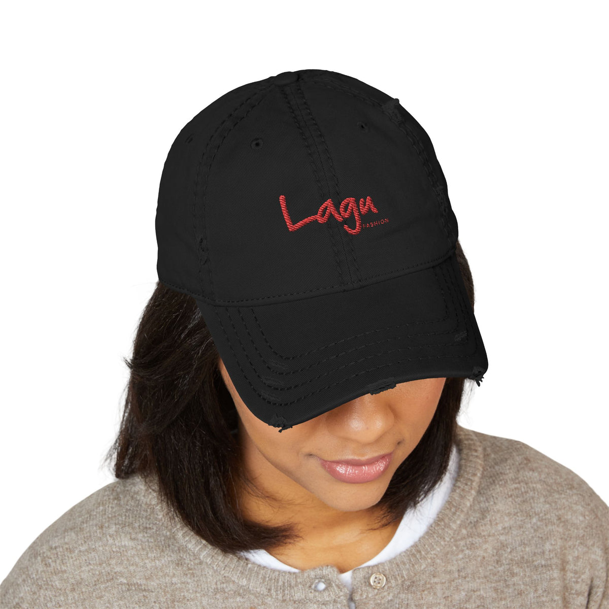 Lagu Distressed Embroidered Dad Hat — Vintage Casual Baseball Cap