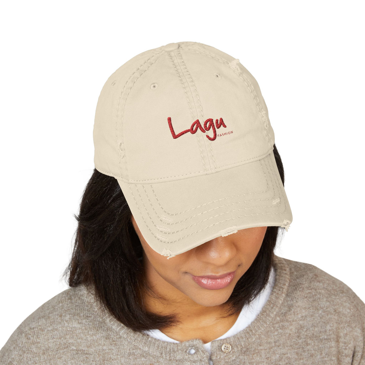 Lagu Distressed Embroidered Dad Hat — Vintage Casual Baseball Cap
