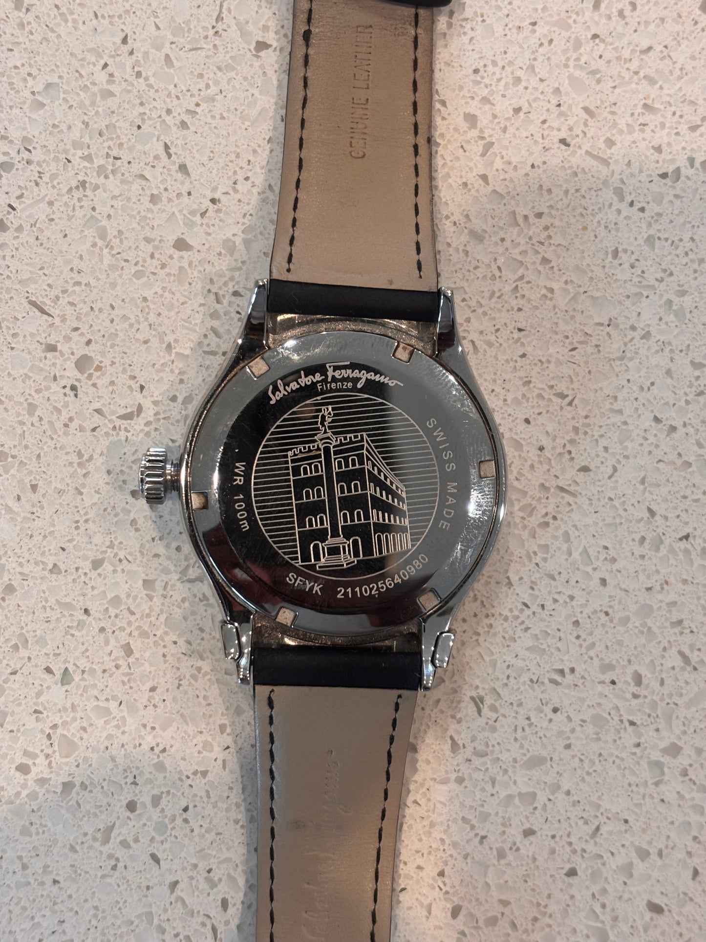 Pre-Owned Salvatore Ferragamo Men’s 44mm 1898 Sport Leather Watch