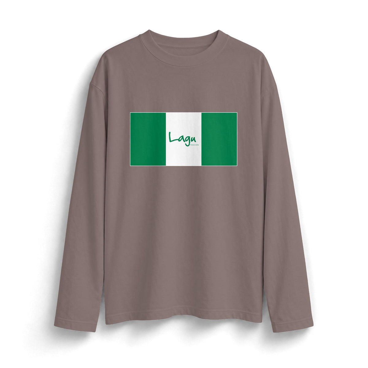 Lagu Fashion Oversized Long Sleeve Tee — Minimal Green Block Logo