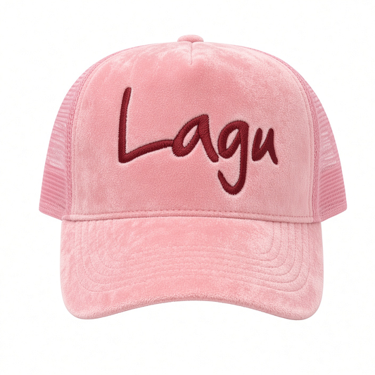 Lagu™️ Pink Velvet Trucker Hat