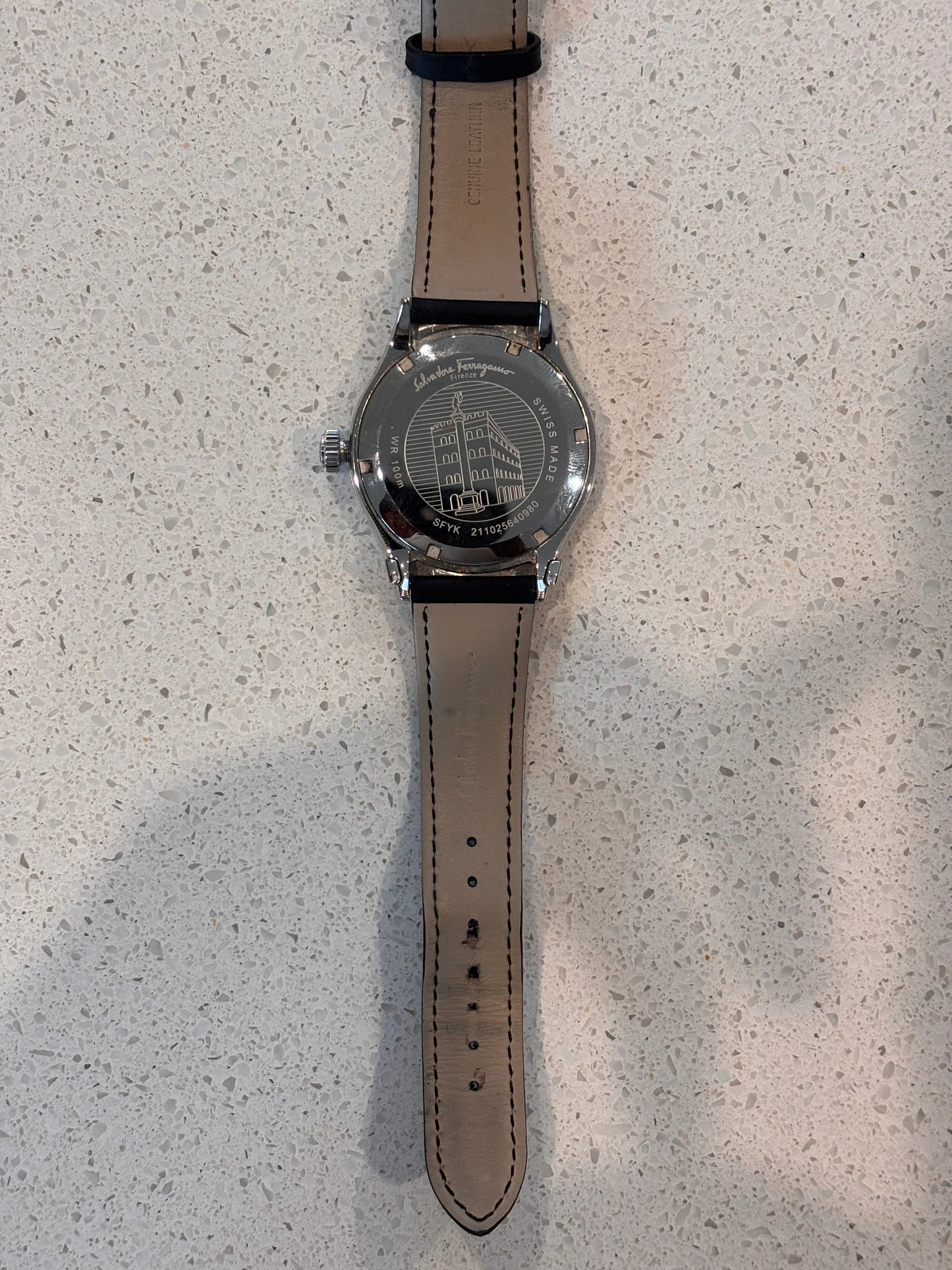 Pre-Owned Salvatore Ferragamo Men’s 44mm 1898 Sport Leather Watch