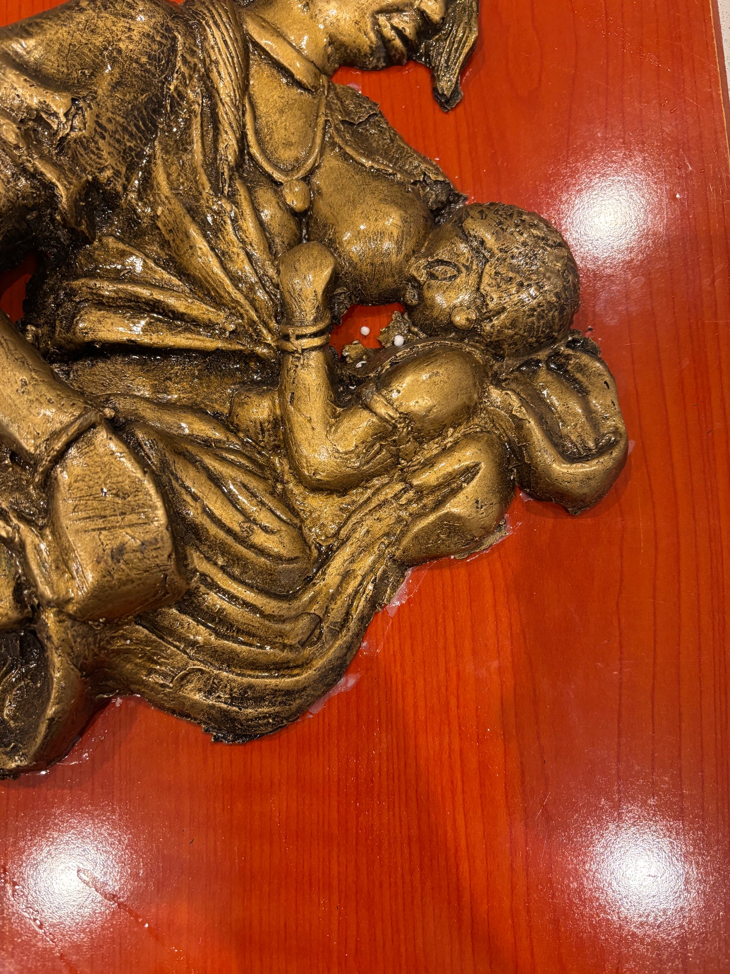 Handcrafted Mother & Child Relief Sculpture